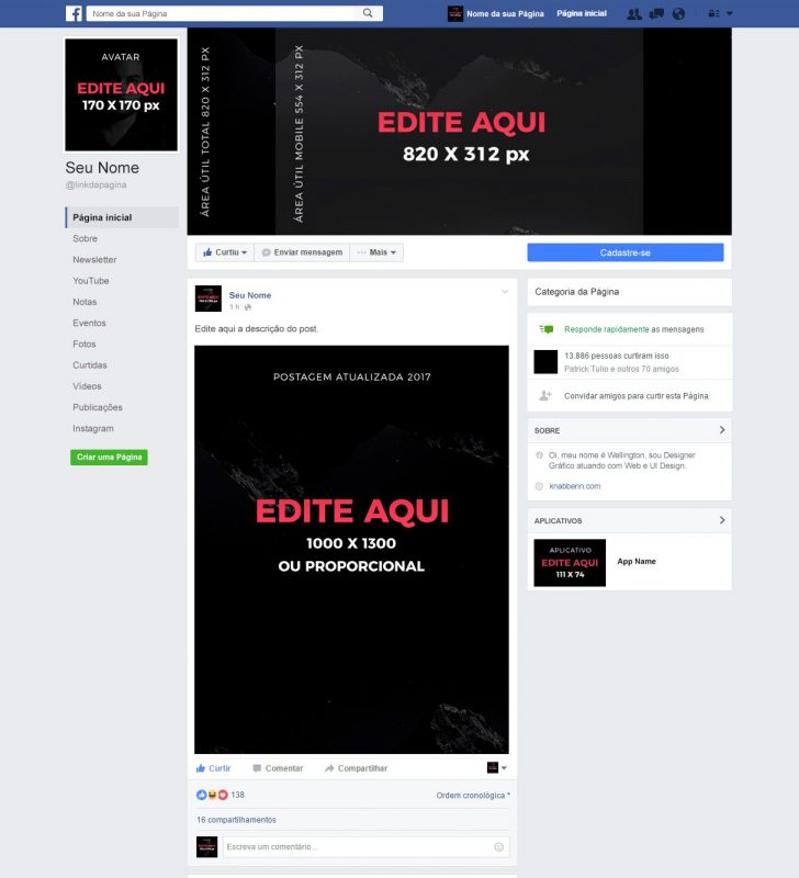 mockup página do facebook